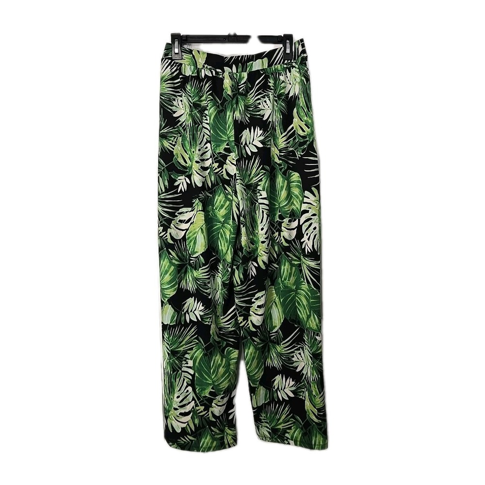 PHILOSOPHY Wide Leg Floral PALM TROPICAL Pull On Pants PLEATED Women's Medium - Picture 5 of 9